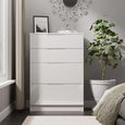Milan White Gloss 4 Drawer Deep Chest