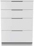 Milan White Gloss 4 Drawer Deep Chest