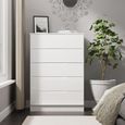 Milan White Gloss 5 Drawer Chest