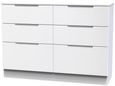 Milan White Gloss 6 Drawer Midi Chest