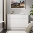 Milan White Gloss 6 Drawer Midi Chest