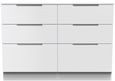 Milan White Gloss 6 Drawer Midi Chest