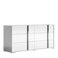 Modern Bianca Wide Dresser - 6 Drawer - White