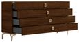Modern Eva Dresser - 4 Drawer - Walnut with Gold Trim