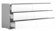 Modern Luna Wide Dresser - 6 Drawer - White