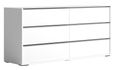Modern Luna Wide Dresser - 6 Drawer - White