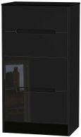 Monaco Black Gloss 4 Drawer Deep Midi Chest
