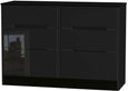 Monaco Black Gloss 6 Drawer Midi Chest