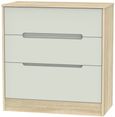 Monaco Cashmere and Oak Effect 3 Drawer Deep Chest