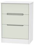 Monaco Cashmere and White 3 Drawer Deep Midi Chest