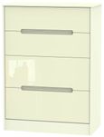 Monaco Cream Gloss 4 Drawer Deep Chest