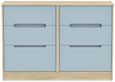 Monaco Denim and Oak Effect 6 Drawer Midi Chest