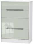 Monaco Gloss Cashmere and White 4 Drawer Deep Chest