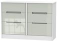Monaco Gloss Cashmere and White 6 Drawer Midi Chest