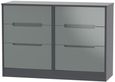 Monaco Grey Gloss and Graphite 6 Drawer Midi Chest