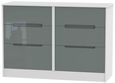 Monaco Grey Gloss and White 6 Drawer Midi Chest