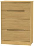 Monaco Modern Oak 4 Drawer Deep Chest