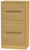 Monaco Modern Oak 4 Drawer Deep Midi Chest