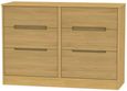Monaco Modern Oak 6 Drawer Midi Chest