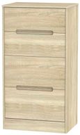 Monaco Oak Effect 4 Drawer Deep Midi Chest