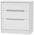 Monaco White 3 Drawer Deep Chest