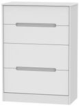 Monaco White 4 Drawer Deep Chest