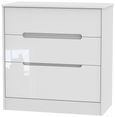 Monaco White Gloss 3 Drawer Deep Chest