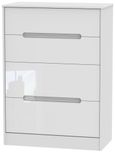 Monaco White Gloss 4 Drawer Deep Chest