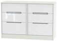 Monaco White Gloss and Cashmere 6 Drawer Midi Chest