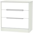 Monaco White and Cashmere 3 Drawer Deep Chest