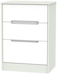 Monaco White and Cashmere 3 Drawer Deep Midi Chest