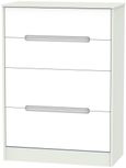 Monaco White and Cashmere 4 Drawer Deep Chest