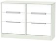 Monaco White and Cashmere 6 Drawer Midi Chest