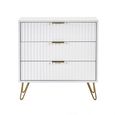 Murano Chest of Drawers - 3 Drawer - Small - Ribbed - White