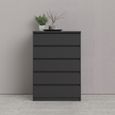 Naia Black 5 Drawer Chest