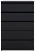 Naia Black 5 Drawer Chest