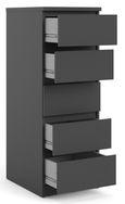 Naia Black 5 Drawer Narrow Chest