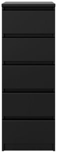 Naia Black 5 Drawer Narrow Chest