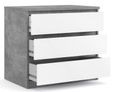 Naia Grey Concrete Effect 3 Drawer Small Chest