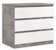 Naia Grey Concrete Effect 3 Drawer Small Chest