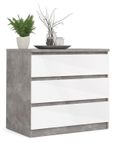 Naia Grey Concrete Effect 3 Drawer Small Chest
