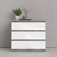 Naia Grey Concrete Effect 3 Drawer Small Chest