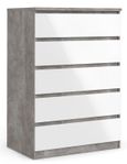 Naia Grey Concrete Effect 5 Drawer Chest