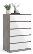 Naia Grey Concrete Effect 5 Drawer Chest