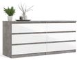 Naia Grey Concrete Effect 6 Drawer Wide Chest