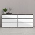 Naia Grey Concrete Effect 6 Drawer Wide Chest