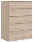 Naia Oak Effect 5 Drawer Chest