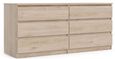 Naia Oak Effect 6 Drawer Wide Chest