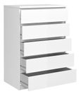 Naia White Gloss 5 Drawer Chest