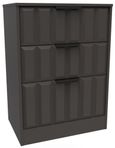New York Graphite 3 Drawer Deep Midi Chest